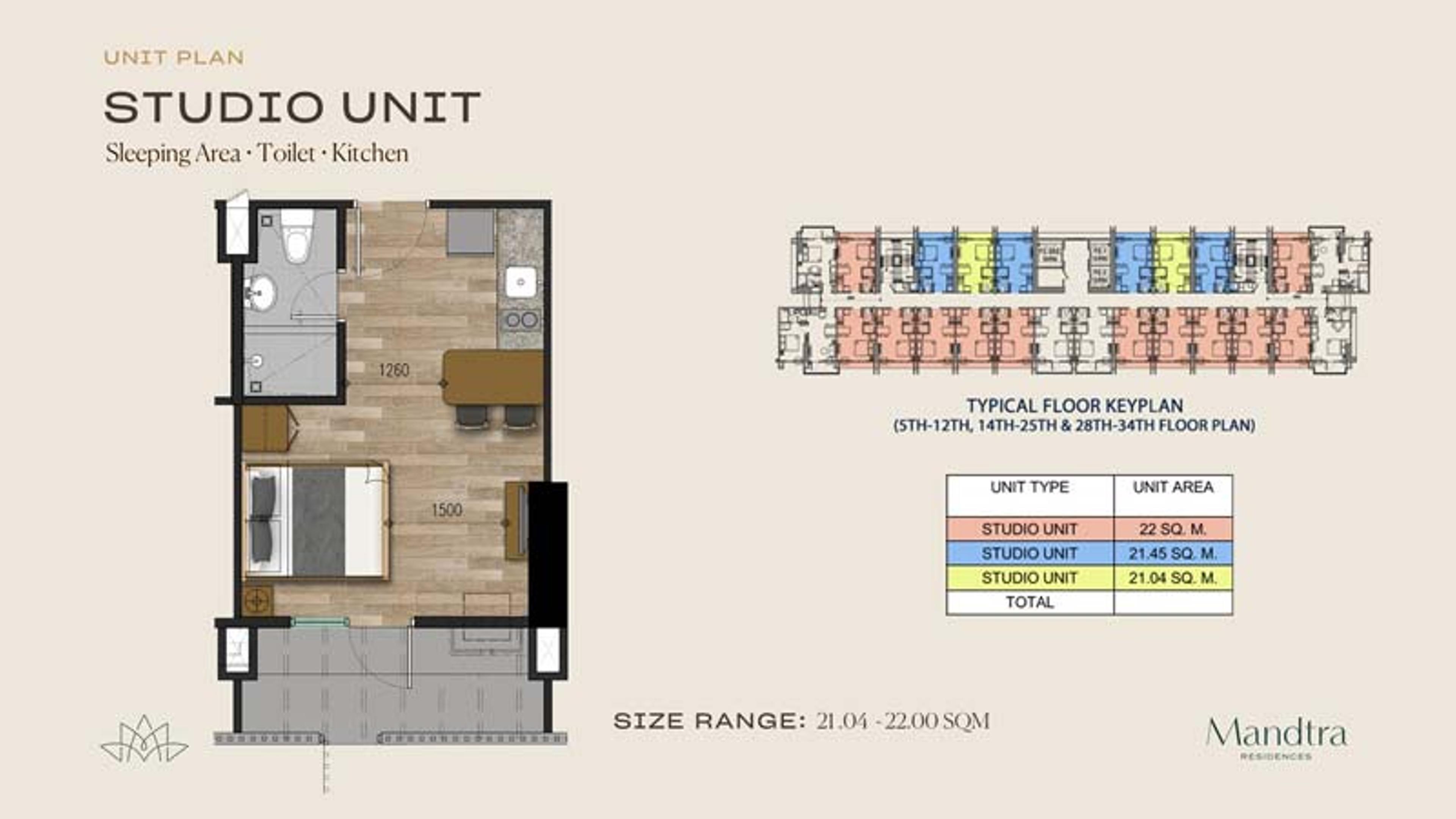 Studio Type - Mandtra Residences