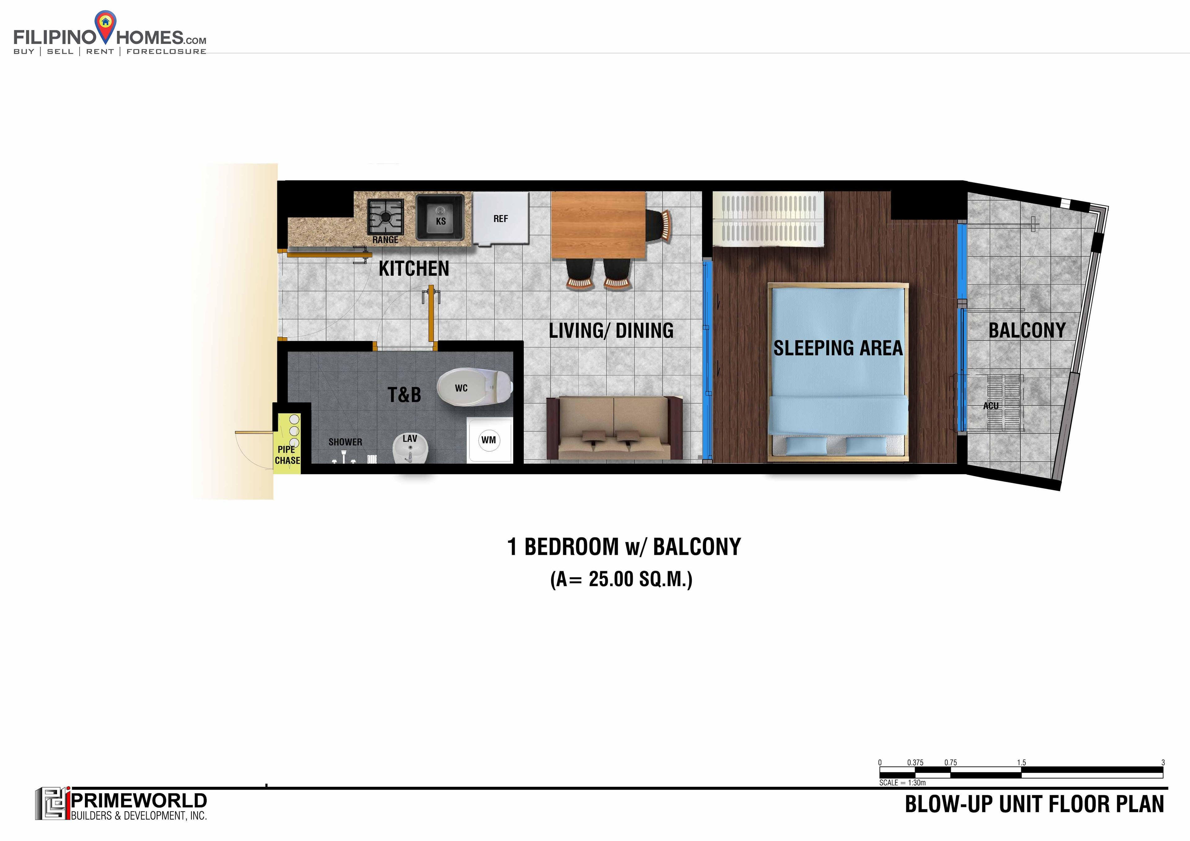 Two Bedroom with Balcony - Primeworld District